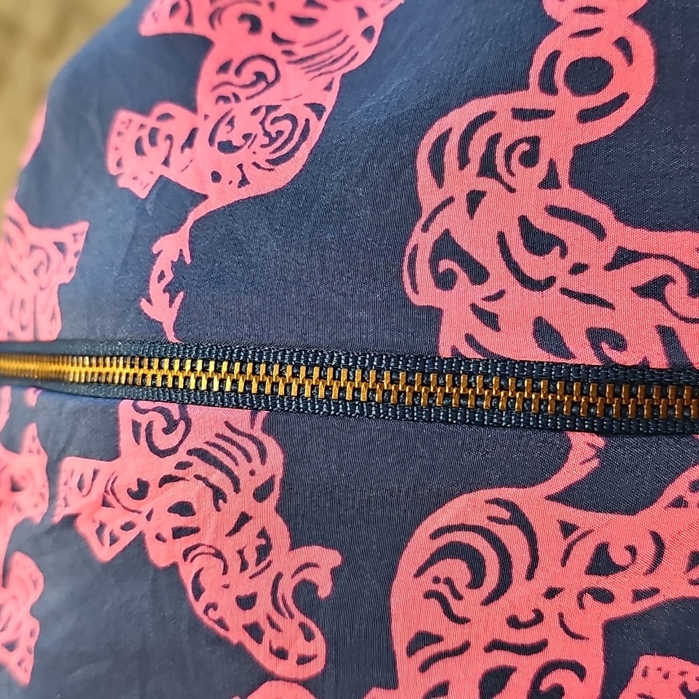 Lilly Pulitzer Blue Pink Silk Elephant Print Tank Back Zipper Boho - Picture 8 of 8